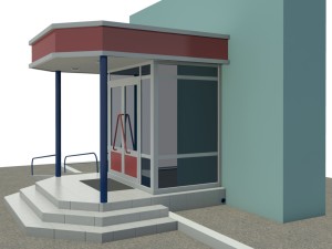 entrance to shop Modelo 3D