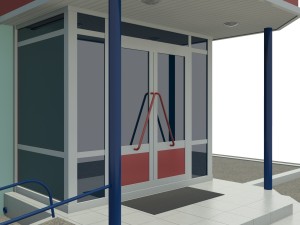 entrance to shop Modelo 3D