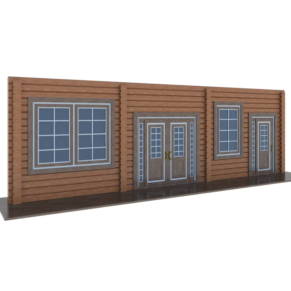 model of wooden windows and doors two colors 3D Model .c4d .max .obj .3ds .fbx .stl .blend 