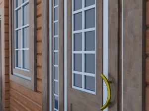 model of wooden windows and doors two colors Modelo 3D