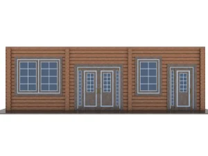model of wooden windows and doors two colors 3D Model