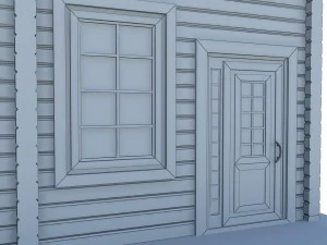 model of wooden windows and doors two colors 3D Model