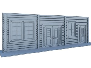 model of wooden windows and doors two colors Modelo 3D