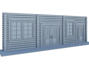 model of wooden windows and doors two colors 3D Model