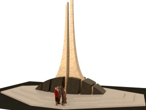 monumento di granito e marmo Modello 3D