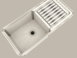 stainless steel kitchen sink 3D Model