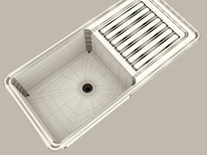 stainless steel kitchen sink 3D Model