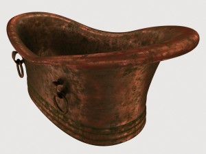 old copper bath Modèle 3D