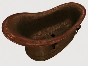 old copper bath Modèle 3D