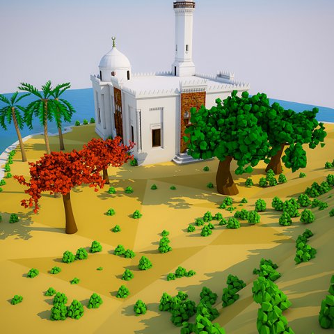 Low poly landscap 3D-Modell .c4d .max .obj .3ds .fbx .stl .blend 
