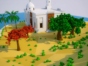 Paisaje de baja poli Modelo 3D