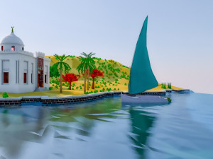 Low poly landscap 3D-Modell
