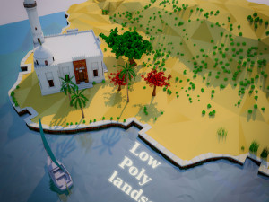 Low poly landscap 3D-Modell