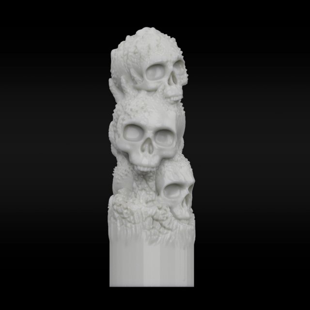 candle skull 3D-printmodel .c4d .max .obj .3ds .fbx .stl .blend 