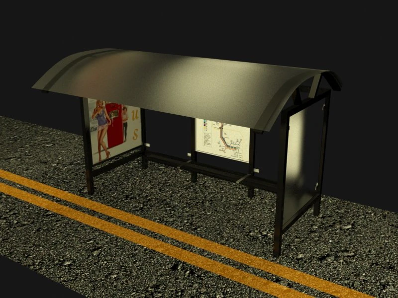 bus stop 3D Model .c4d .max .obj .3ds .fbx .stl .blend 