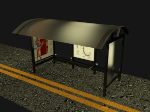bus stop 3D मॉडल