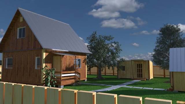 country house 3D Модель .c4d .max .obj .3ds .fbx .stl .blend 