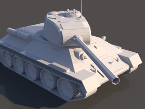 tank t-34-85 low poly model Modelo 3D