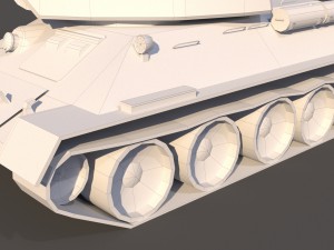 tank t-34-85 low poly model 3D Model