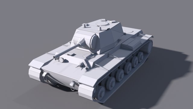 tank kv-1 l-11 low poly model 3Dモデル .c4d .max .obj .3ds .fbx .stl .blend 