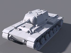 tank kv-1 l-11 low poly model 3D Model