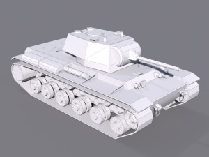 tank kv-1 l-11 low poly model 3Dモデル