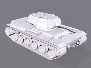 tank kv-1 l-11 low poly model 3D Model