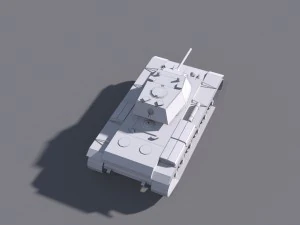 tank kv-1 l-11 low poly model 3D Model