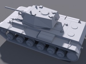 tank kv-1 l-11 low poly model 3Dモデル