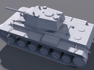 tank kv-1 l-11 low poly model 3D Model