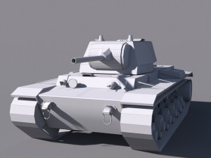 tank kv-1 l-11 low poly model 3Dモデル