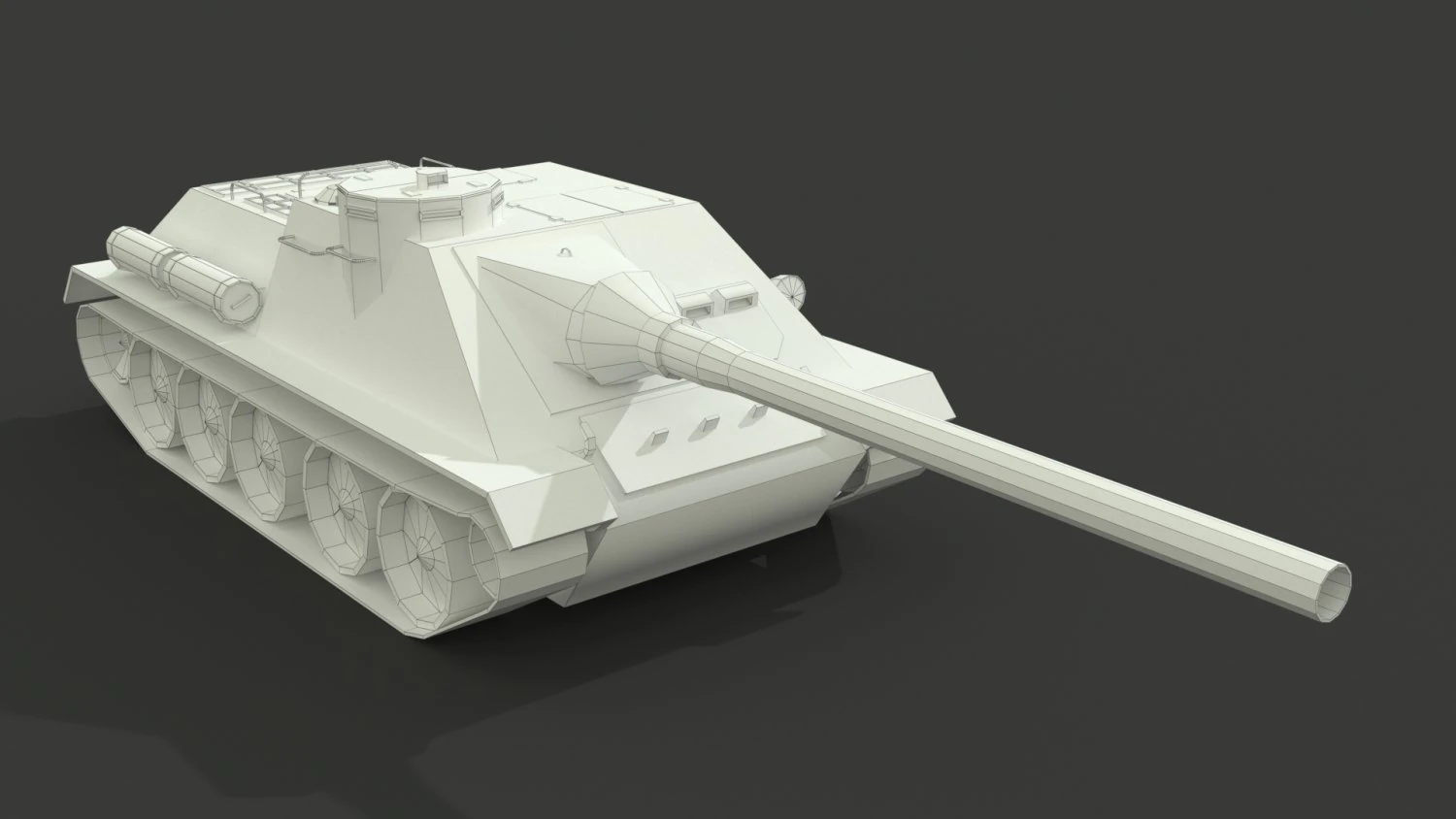 su-100 low poly model 3D Model .c4d .max .obj .3ds .fbx .stl .blend