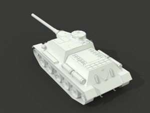 su-100 low poly model Modelo 3D