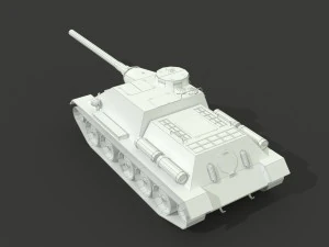 su-100 low poly model 3D Model