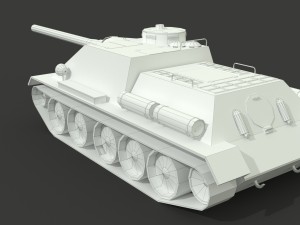 su-100 low poly model Modelo 3D
