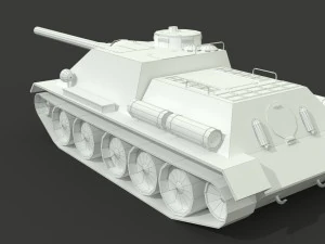 su-100 low poly model 3D Model