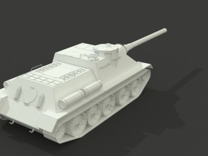 su-100 low poly model Modelo 3D