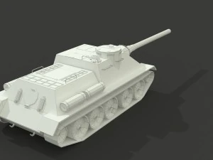 su-100 low poly model 3D Model