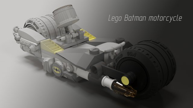 lego batman motorcycle Modelo 3D .c4d .max .obj .3ds .fbx .stl .blend 