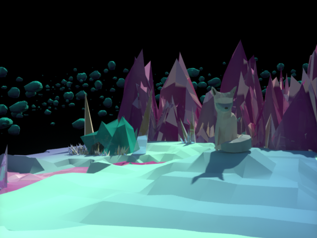 fox in the space low-poly modeling in 3d Modelo 3D .c4d .max .obj .3ds .fbx .stl .blend 