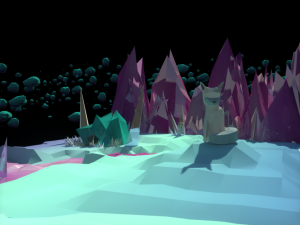 fox in the space low-poly modeling in 3d 3D Model