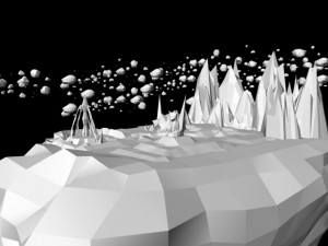fox in the space low-poly modeling in 3d Modelo 3D