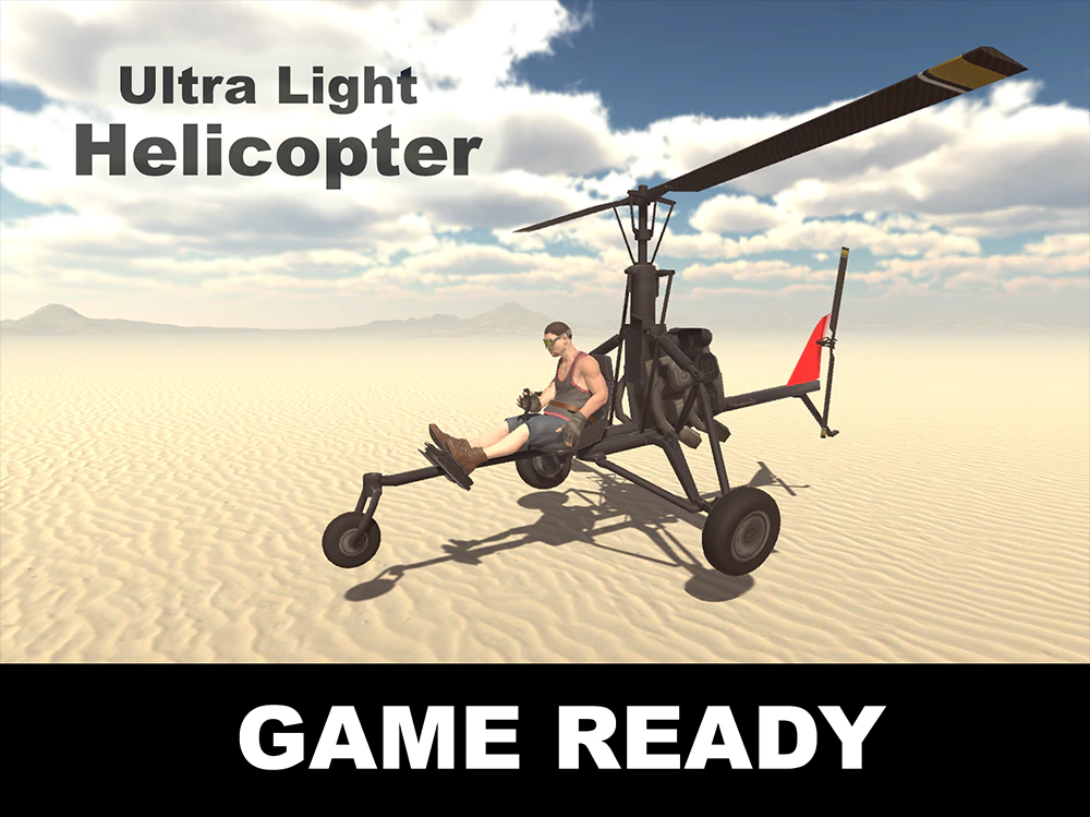 ultra light helicopter 3D Model .c4d .max .obj .3ds .fbx .stl .blend 