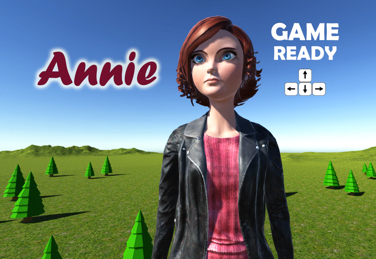 annie cartoon 3D Model .c4d .max .obj .3ds .fbx .stl .blend 
