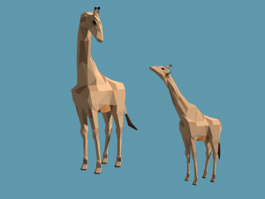 low poly giraffe 3D मॉडल