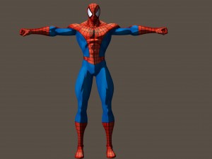 spiderman from marvel vs capcom game poser rigged Modèle 3D