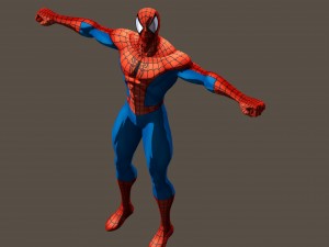 spiderman from marvel vs capcom game poser rigged Modèle 3D