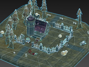 game ready fantasy scenario low-poly 3Dモデル