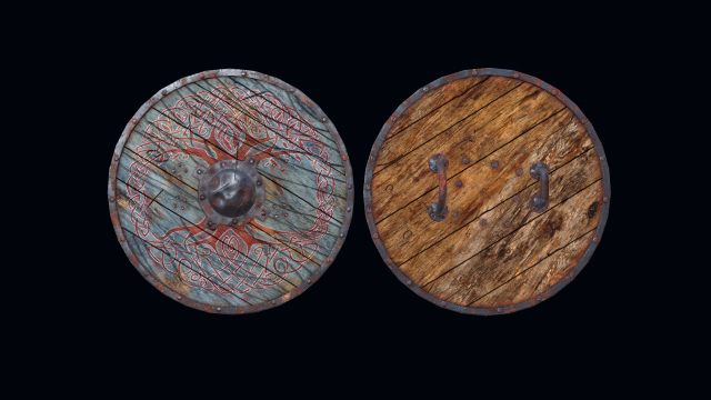 viking shield yggdrasil Model 3D .c4d .max .obj .3ds .fbx .stl .blend 