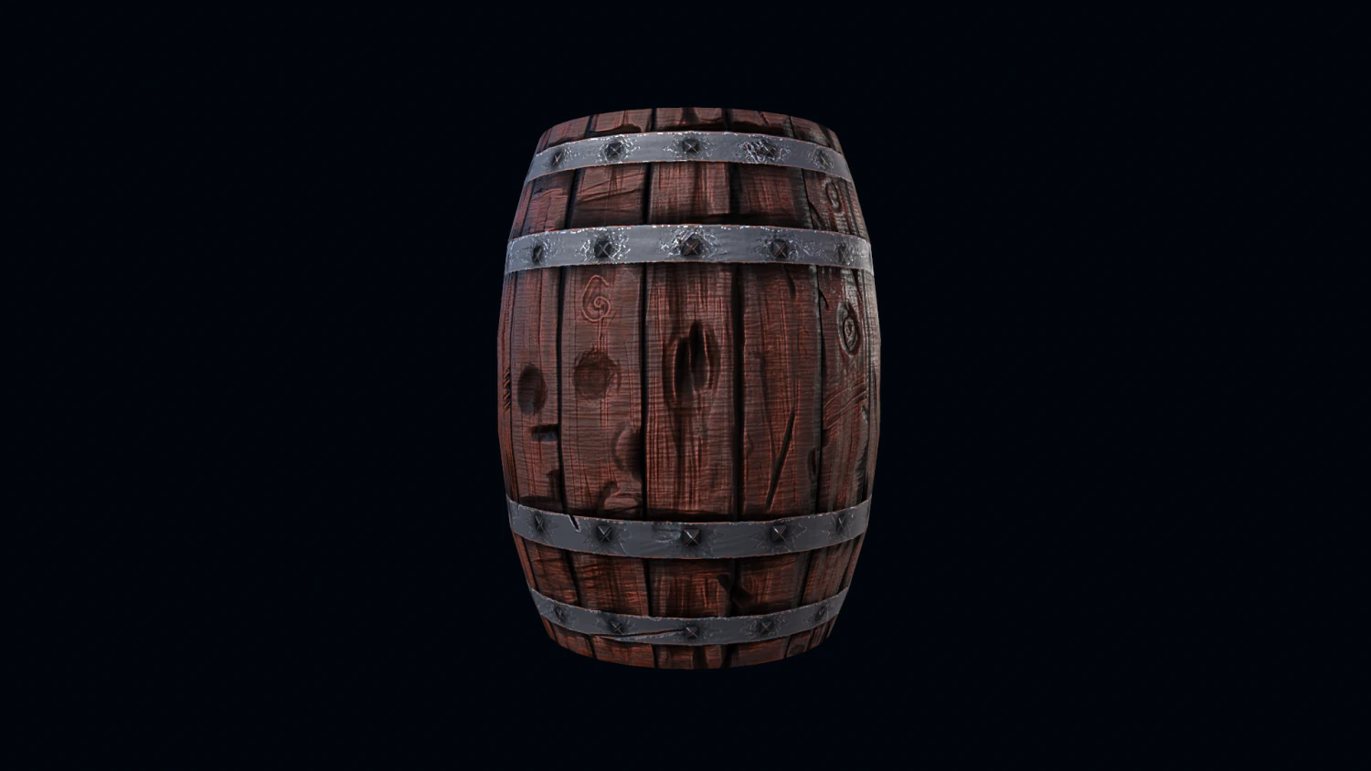 rpg barrel ready for a game 3D Model .c4d .max .obj .3ds .fbx .stl .blend 